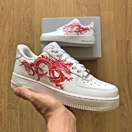 tritt kunst custom sneakers nike air force dragon custom