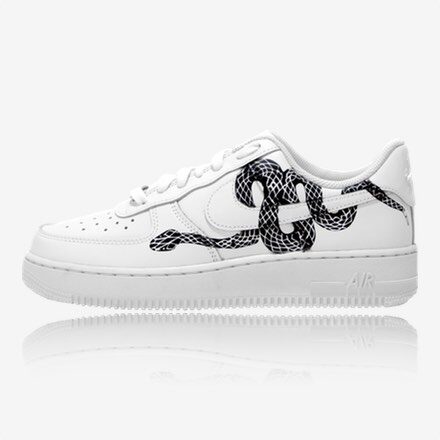 nike air force 1 af1 snake custom, trittkunst custom sneakers