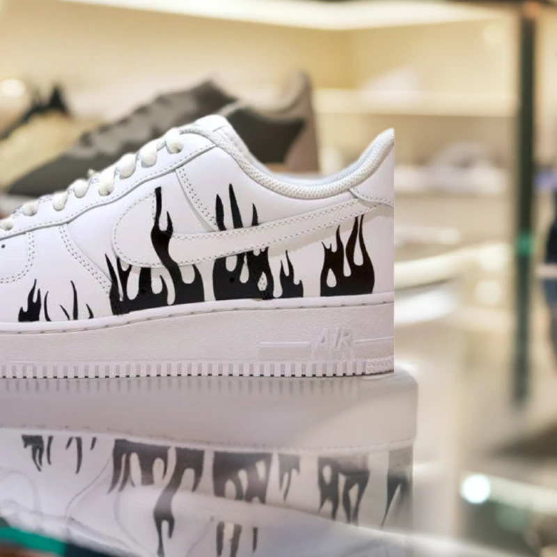 custom nike air force flame