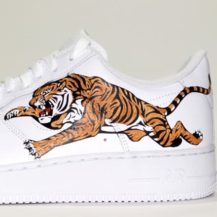 tritt-kunst custom sneakers nike air force tiger custom