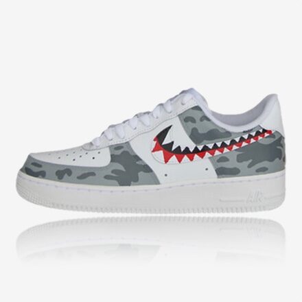 nike air force bape shark camo, custom sneaker, custom sneakers