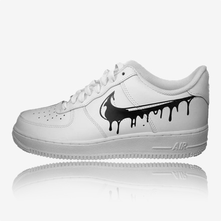 nike air force 1 drip paint swoosh, custom sneaker, custom sneakers