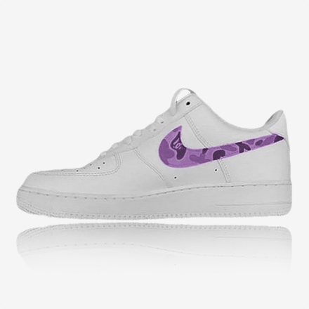 nike air force purple bapa camo, custom sneaker, custom sneakers