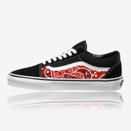 vans old skool red bandana custom, trittkunst custom sneakers