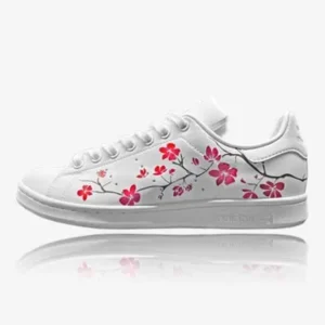 adidas stan smith japanische kirschblüten, trittkunst custom sneaker