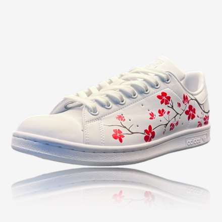 adidas stan smith japanische kirschblüten custom, trittkunst custom sneakers