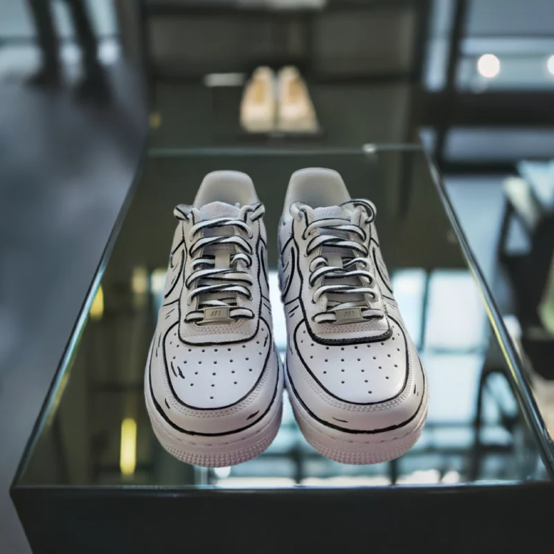 custom nike air force 1 cartoon outline