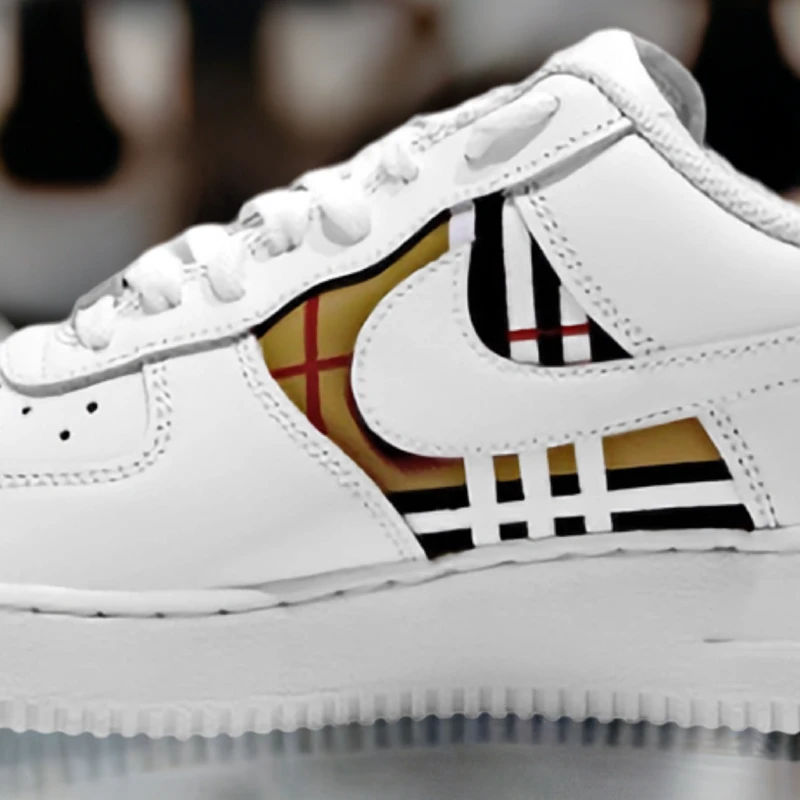 custom nike air force 1 burberry quarter 2