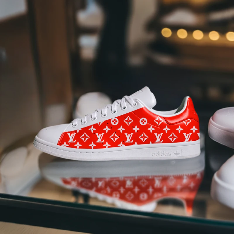 custom adidas stan smith lv red