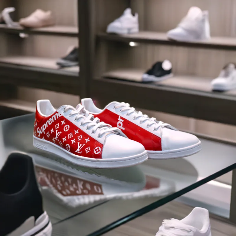 custom adidas stan smith lv supreme 3