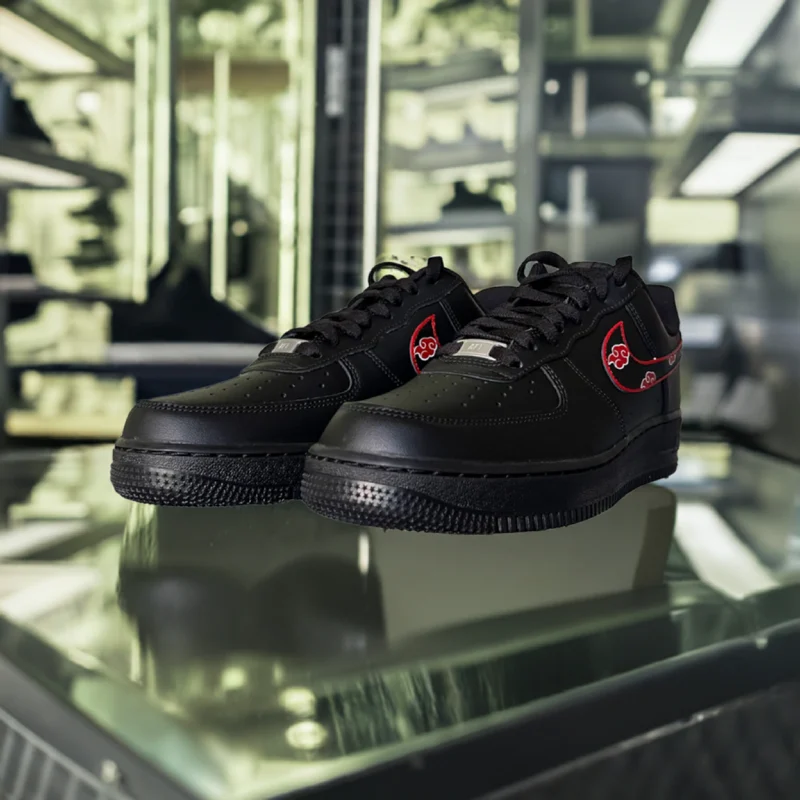 custom nike air force 1 black akatsuki swoosh