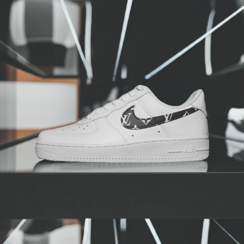 custom nike air force 1 lv swoosh