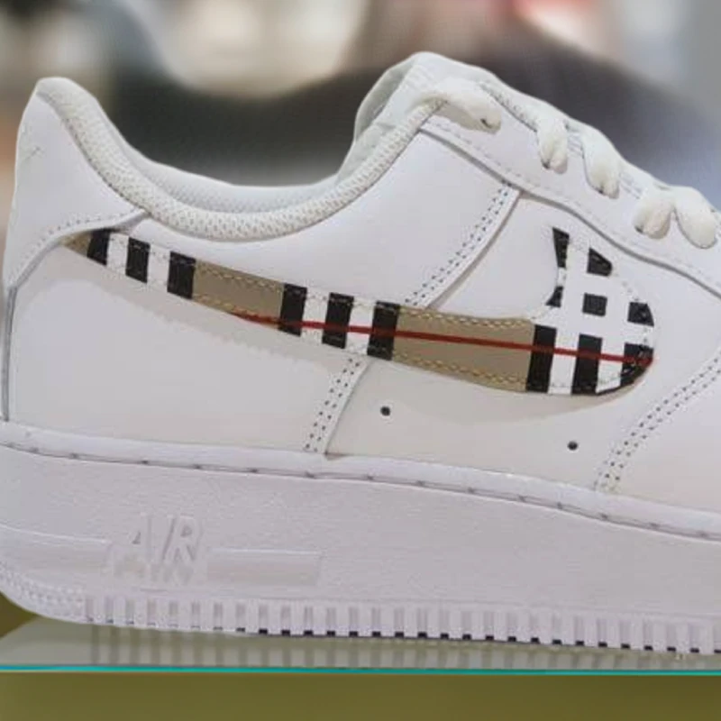 custom nike air force burberry swoosh