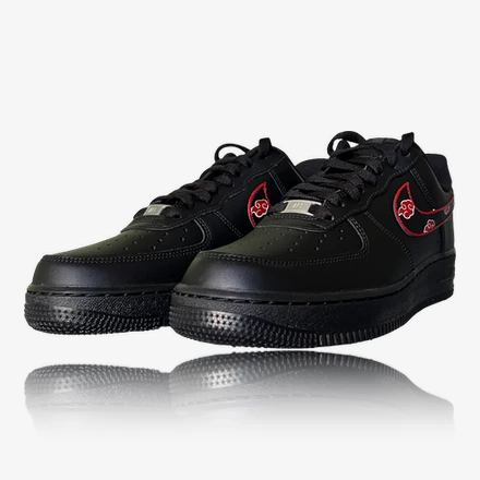 Nike Air Force black Akatsuki swoosh custom, custom sneakers, custom sneaker