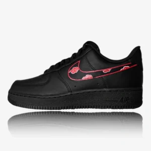 Nike Air Force black Akatsuki swoosh custom, custom sneakers, custom sneaker