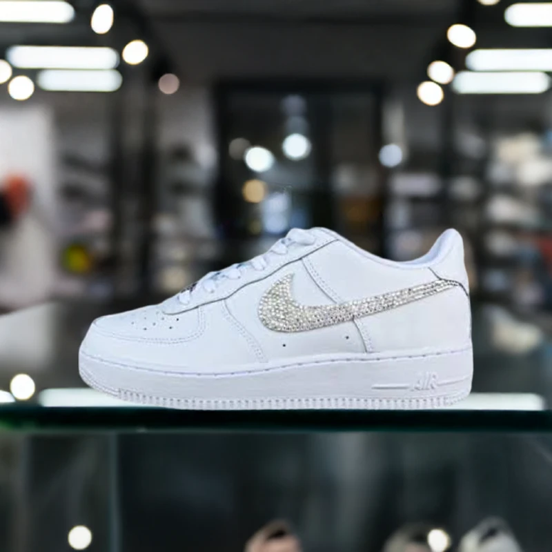 custom nike air force 1 rhinestone swoosh