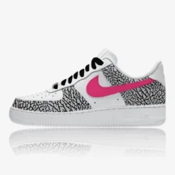 nike air force 1 pink elephant custom, custom sneakers, custom sneaker, trittkunst gmbh