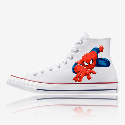 custom sneakers,converse all star chuck Taylor Spiderman custom, custom sneakers, custoim sneaker, Trittkunst gmbh