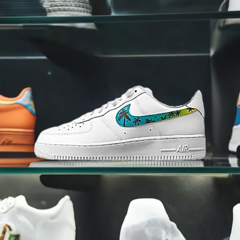 custom nike air force 1 palm swoosh