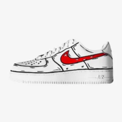 nike air force red swoosh cartoon