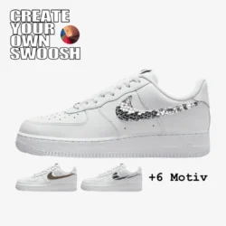 custom sneakers Nike Air Force swoosh pack, create your own swoosh