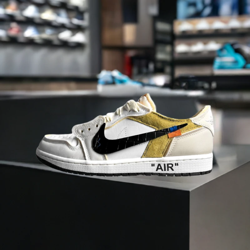 custom air jordan 1 off white style