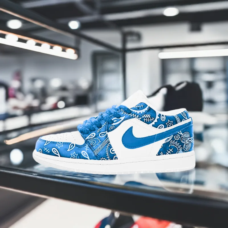 custom nike air jordan 1 low bandana