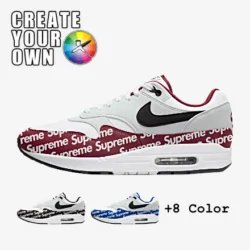 custom sneakers nike air max 1 supreme