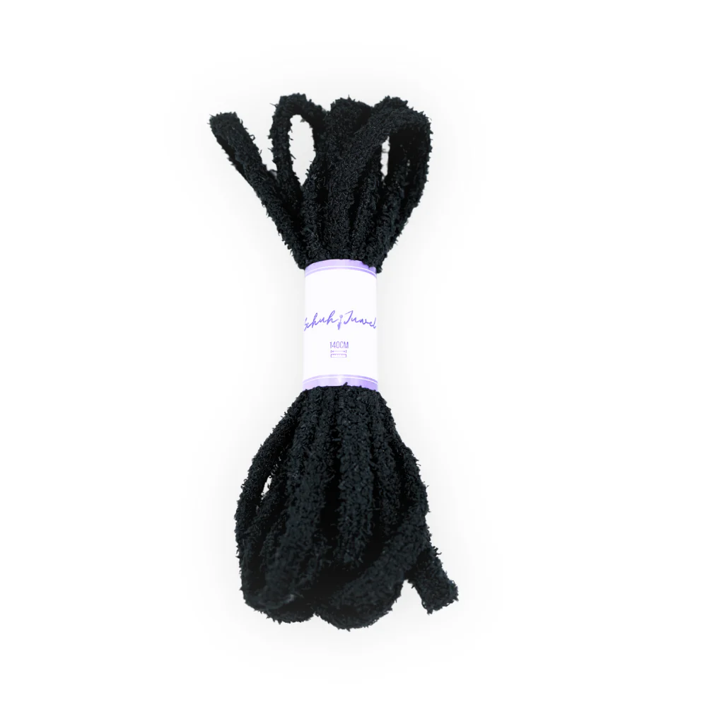 Fluffy Schnürsenkel Schwarz 140 cm