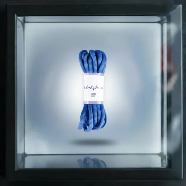 ovale blaue schnürsenkel