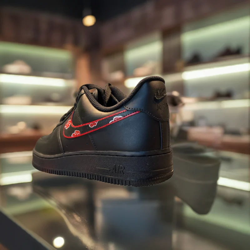 custom nike air force 1 black akatsuki swoosh