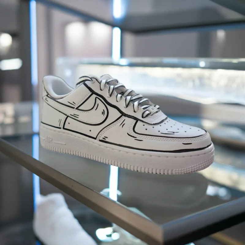 custom nike air force 1 cartoon outline