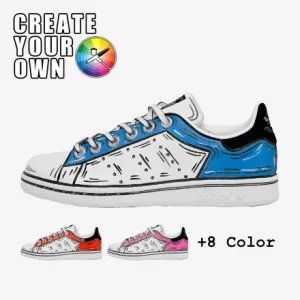 adidas stan smith comic cartoon custom, trittkunst custom sneakers