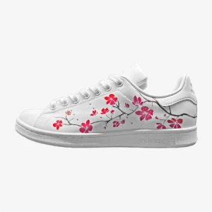 adidas stan smith japanische kirschblüten, trittkunst custom sneaker