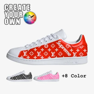 adidas Stan Smith lv x supreme custom, custom sneakers, custom sneaker, trittkunst gmbh