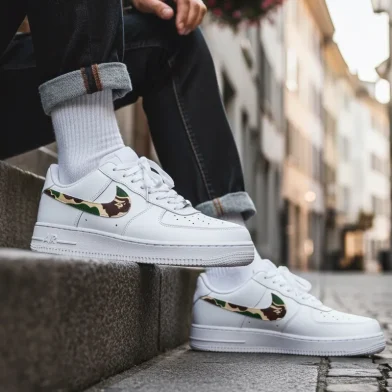 custom air force bape swoosh