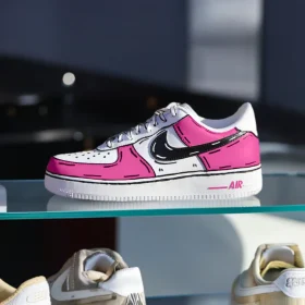 custom nike air force 1 pink cartoon