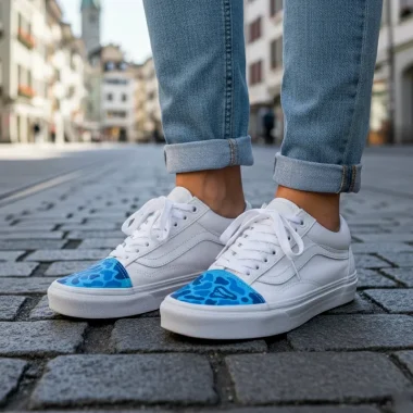 custom vans old skool blue bape 1