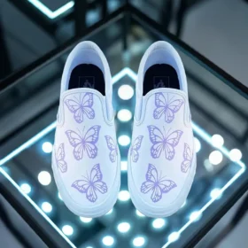 custom vans slip on butterfly