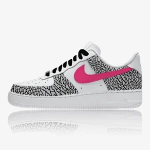 nike air force 1 pink elephant custom, custom sneakers, custom sneaker, trittkunst gmbh