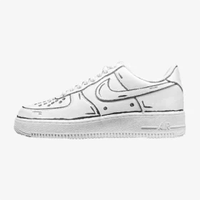 custom sneakers nike air force cartoon outline