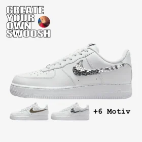 custom sneakers Nike Air Force swoosh pack, create your own swoosh