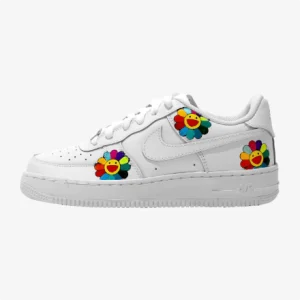 nike air force 1 af1 murakami flower custom, trittkunst custom sneakers