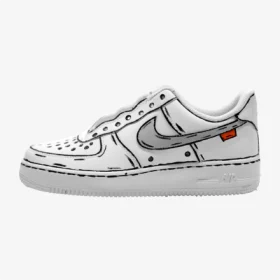 nike air force 1 af1 off white comic cartoon custom, trittkunst gmbh custom sneakers