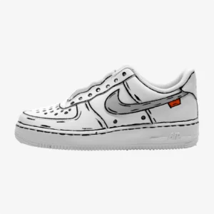 nike air force 1 af1 off white comic cartoon custom, trittkunst gmbh custom sneakers