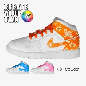 nike Air Jordan mit bandana custom, custom sneakers, custom sneaker, trittkunst gmbh