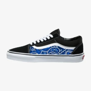 vans old skool blue bandana custom, trittkunst custom sneakers