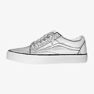 Vans old skool cartoon comic outline custom, trittkunst custom sneakers