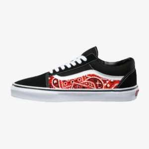 vans old skool red bandana custom, trittkunst custom sneakers