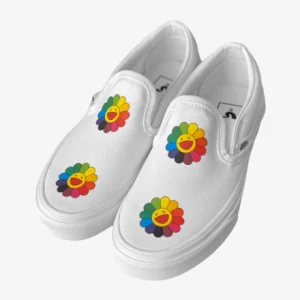 vans slip on Murakami Flower custom, trittkunst custom sneakers